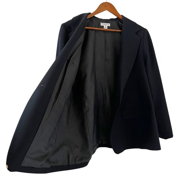 Pendleton 100% Wool Button Front Blazer In Black Size 18 - Picture 6 of 14